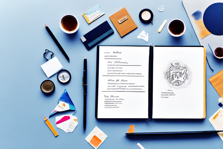 A desk with a selection of notary supplies